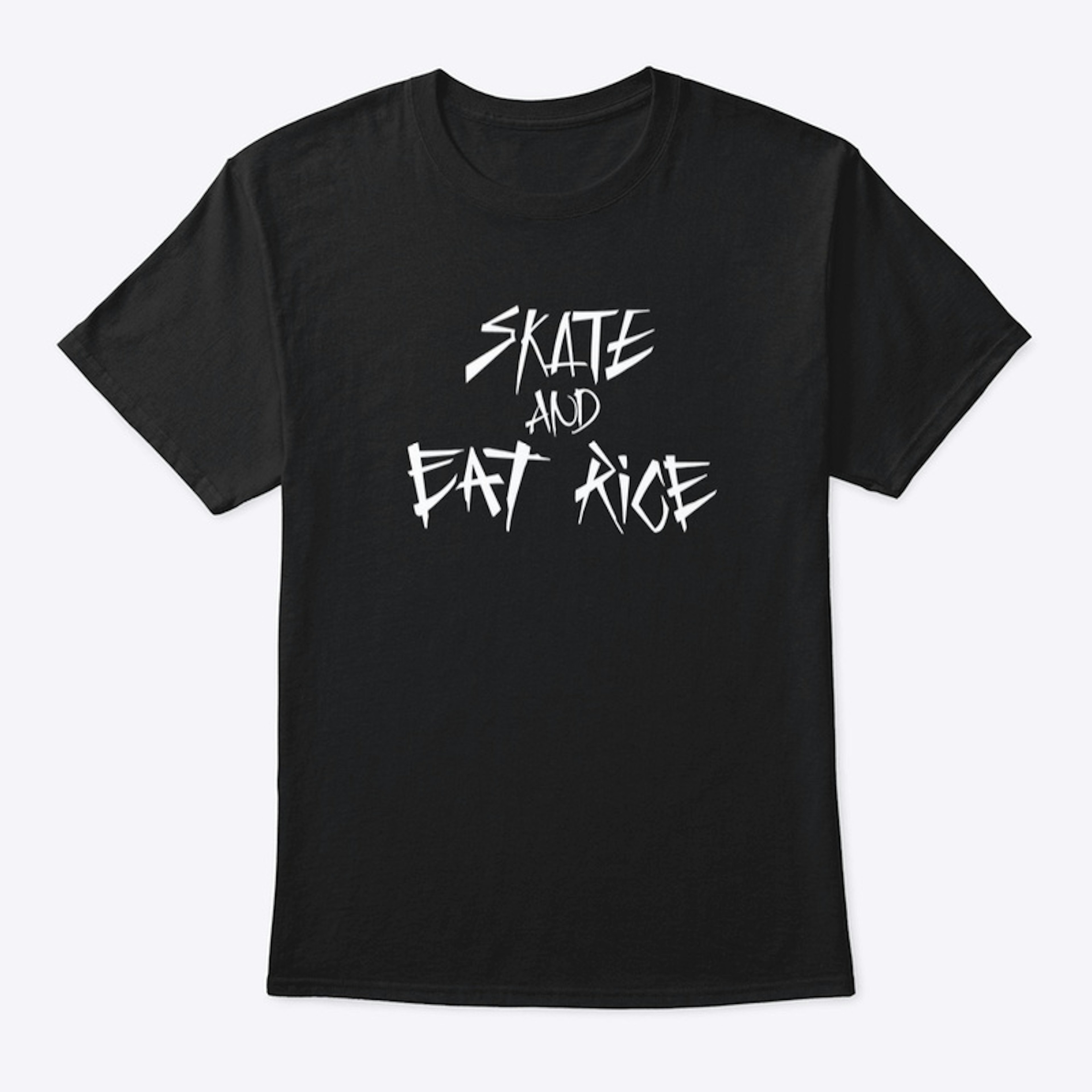 Skate and eat rice LOGO BLACK TSHIRT
