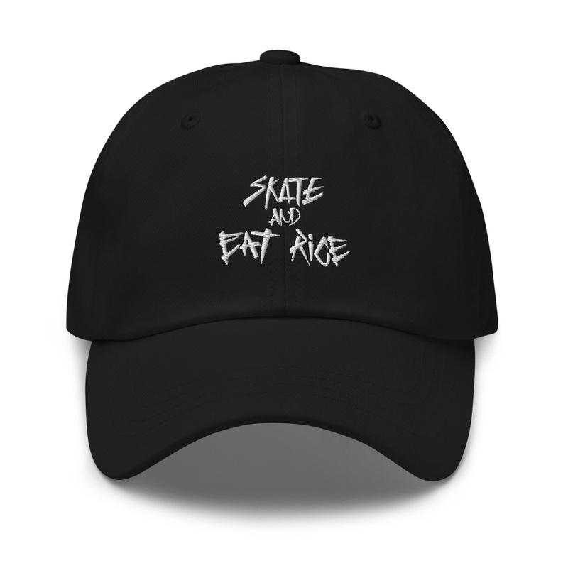 Skate And Eat Rice BLACK DAD HAT 